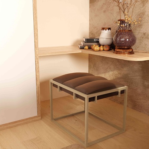Cortesi Home Bourne Rectangular Ottoman 20" High Gray Velvet and Champagne Go... - Picture 6 of 9