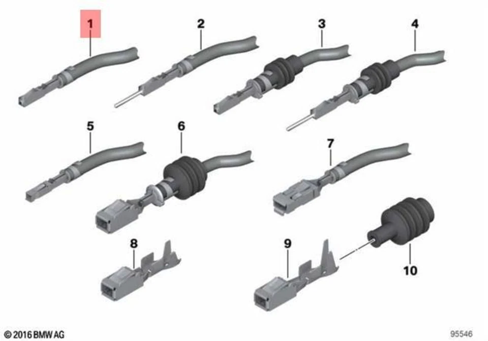 Cable de contacto eléctrico genuino BMW E34 E36 E38 E39 20-50 cm OEM 61130005197 Foto 2 de 3