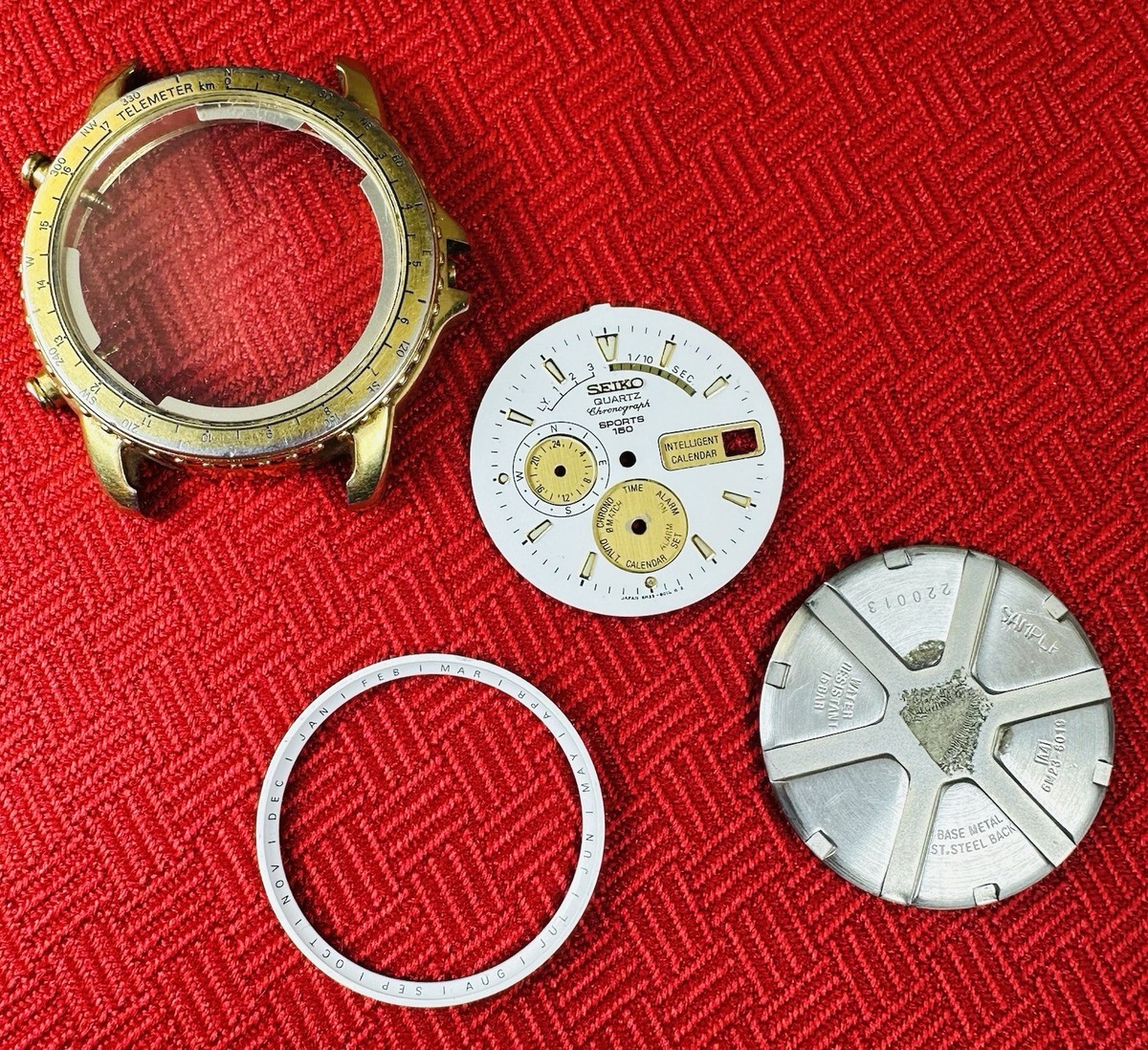 Seiko 6M23-801L Quartz Chronograph Parts Lot Sports 150 Dial Case