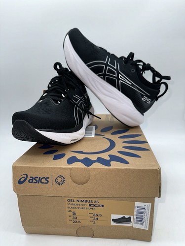 Scarpe ASICS Wmns Gel Nimbus 25 'Black Pure Silver' 1012B356-001 taglia 5 - Foto 2 di 11
