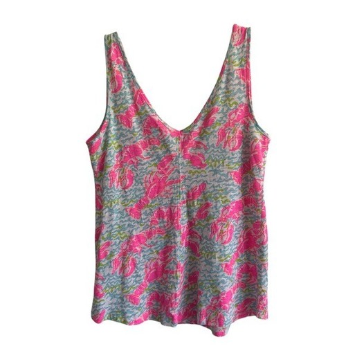 Lilly Pulitzer Gigi V-neck Tank Top In Lobstah Roll, Size XS - Picture 4 of 6