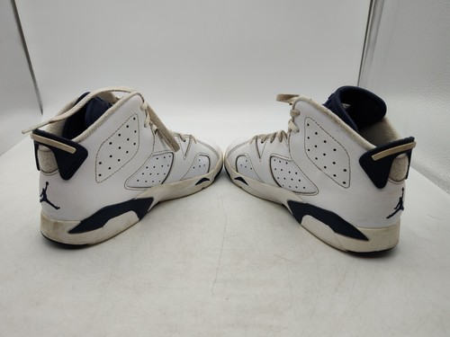 Nike-Air Jordan 6 -384666-141-White/Blue-Basketball Shoes-Sneakers- Boys Size 2Y - Picture 7 of 15