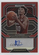 2021 Panini Prizm Draft Picks College Penmanship Red /199 AJ Lawson #CP-AJL Auto