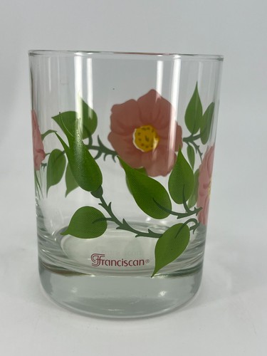 Set of 4 Vintage Franciscan Desert Rose Double Old Fashion Glasses Tumblers 1960 - Picture 8 of 10