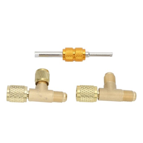 1/4in Valves Core Brass Tee Adapter Quick Coupler Access Tee Fittings For Vac - - Picture 9 of 12