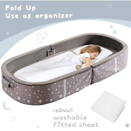 BYBYME Portable Waterproof Cot Bed, Floor Bed, Toddler, Travel Cot with - Picture 5 of 8