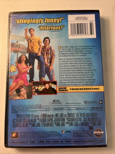 Idiocracy (DVD 2009) NEW Sealed 2023 Release - Luke Wilson, Maya Rudolph, Dax - Picture 2 of 2