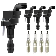 Ignition Coil Pack UF491 and Iridium Spark Plugs Set of 4 Fit for Chevrolet E...