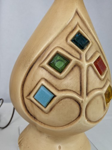 VTG California Pottery Lamp Jewel Tree Electric Light Mid Century Modern USA - Picture 5 of 21