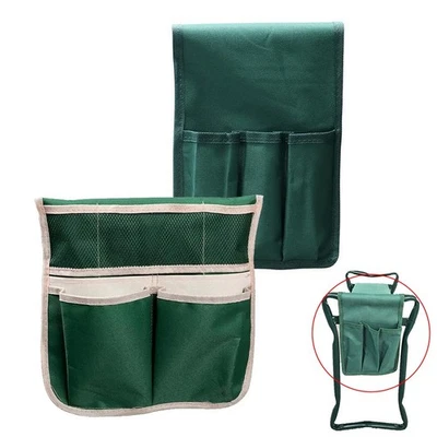 Tabouret de banc pliant vert pour chaise de jardin à genoux avec plusieurs poch - Photo 1/4