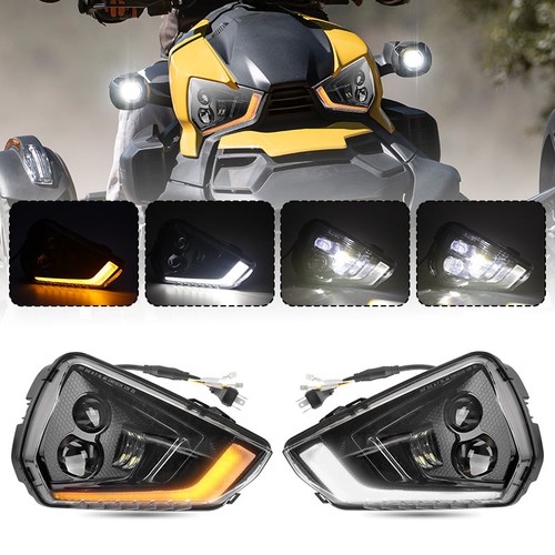 2X LED Headlights Hi/Lo DRL Turn Signal For Can-Am Ryker / Rally Edition 2019-22 - Picture 4 of 19