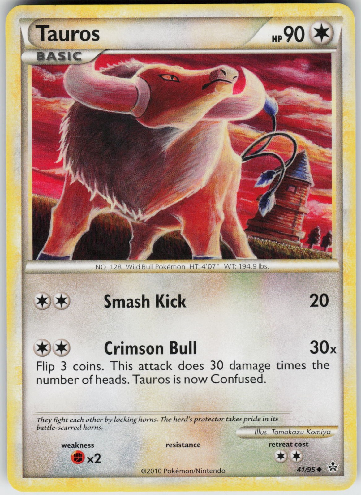 Pokemon Tauros 41/95 Unleashed Uncommon card