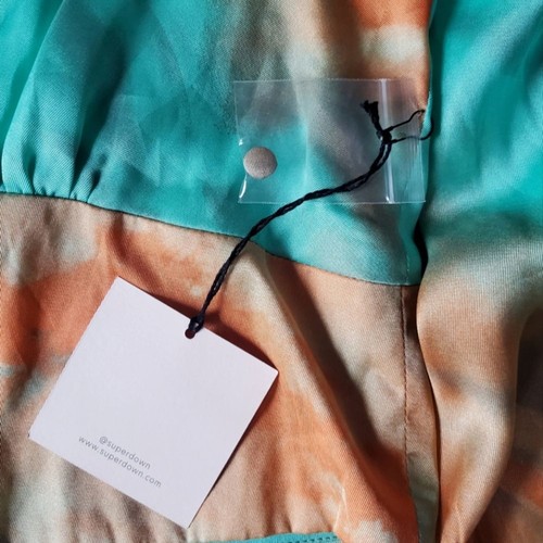 Superdown × Revolve Womens Eleen Blouson Top Size S Teal Orange - Picture 8 of 14