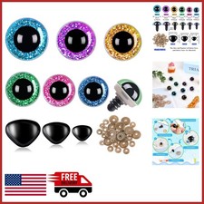 Plastic Safety Eyes and Noses for Doll Making 180 Pcs Assorted Colors