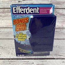 Efferdent Anti-Bacterial Denture Cleanser with Bonus Travel Case 120 Tablets