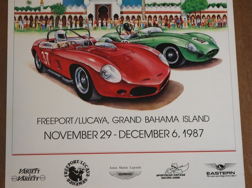 Original 1987 Grand Bahama Vintage Grand Prix Advertising Race Poster 24 x 18" - Picture 4 of 5