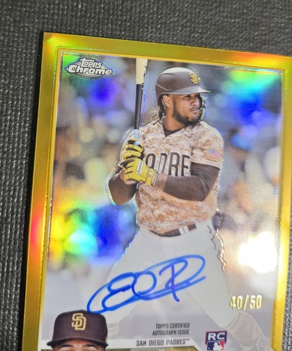 Eguy Rosario 2023 Topps Chrome Rookie Gold Refractor Auto RC /50 RA-ER Padres - Picture 5 of 6