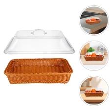  Rattan Basket: Handwoven Rattan Bread Basket With Lid - Multipurpose Woven