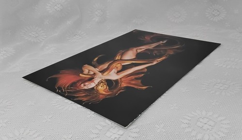 1992 Julie Bell Fantasy Art 9"×6" Golden Lover Glossy Poster - Picture 3 of 4