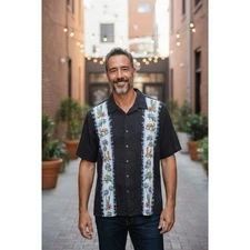 Batik Bay Men's Palm Tree and Surfboards Hawaiian Button Up Size XL