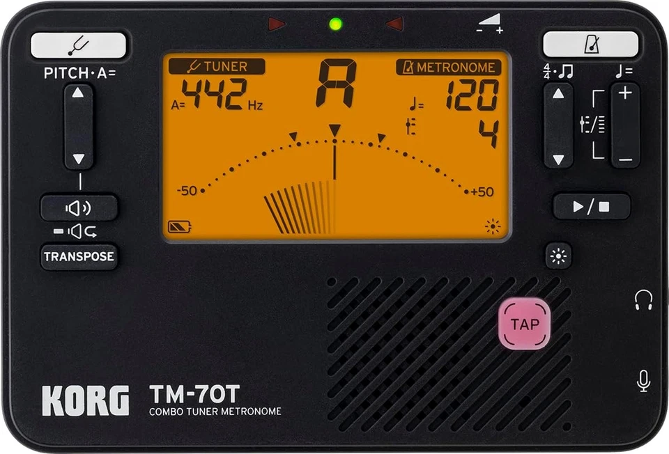 Metrónomo sintonizador Korg TM-70T - negro Foto 2 de 4