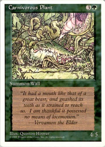 1995 Magic The Gathering Fourth Edition Carnivorous Plant #235 Light Play - Picture 1 of 2