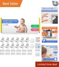 Eco Baby Magnetic Cabinet Locks for Ultimate Safety - 12 Pack, 2 Keys Included