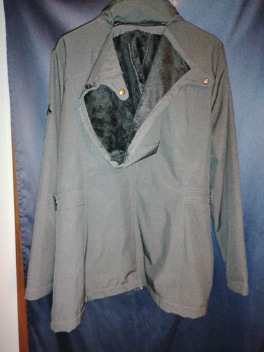 ~ ZEROXPOSUR Men's Fleece Lined Jacket Gray Coat Detachable Hood M Nice! - Picture 3 of 5