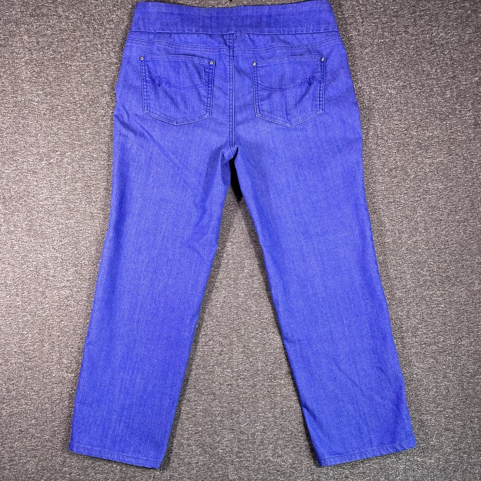 Jeans Denim & Co para mujer 12P azul color vibrante elástico, se adapta a 34x26,5 Foto 2 de 4