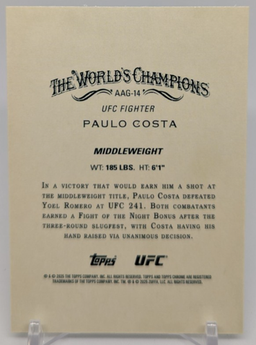 🔥2025 Topps Chrome UFC Paulo Costa Allen & Ginter #AAG-14🔥 - Picture 2 of 3