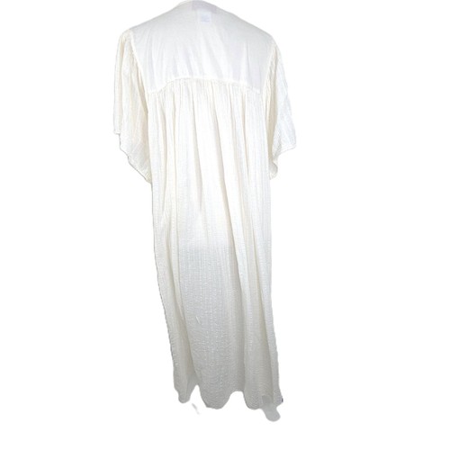 Camisón largo de algodón Vandemere de colección OS blanco roto encaje babero con volantes Cottagecore - Imagen 7 de 9