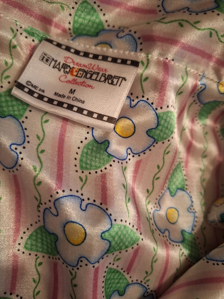 Mary Engelbreit DREAMWEAR с длинными рукавами шелковистая хлопковая смесь пижама комплект цветочный MED - Изображение 3 из 4