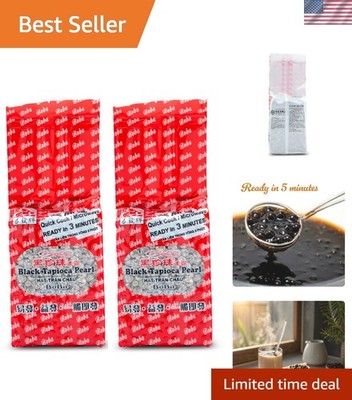 Quick Cook Black Tapioca Pearls for Bubble Tea, Microwave Ready in 3 Minutes