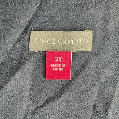 Camicetta Vince Camuto 2X manica con volant fiori mistici floreale blu navy foderata chiffon nuova con etichette - Foto 5 di 7