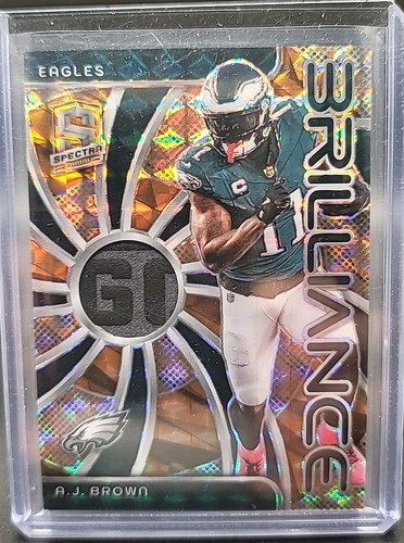 AJ Brown 2024 Spectra Brilliance Orange NEON PATCH /10 - PHILADELPHIA EAGLES!