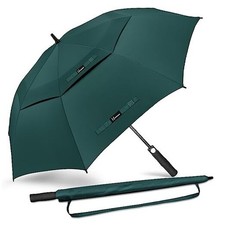 Golf Umbrella 51/54/62/68 Inch Automatic Open, Large Double 62 Inch Dark Green