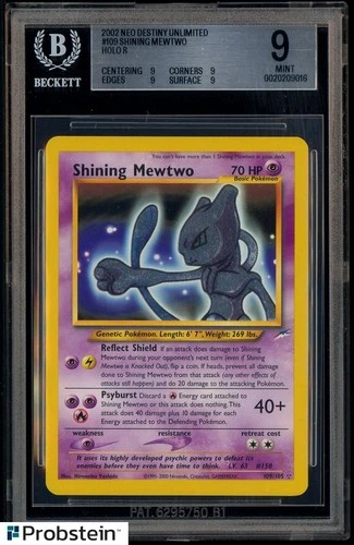 2002 Pokemon Neo Destiny Unlimited #109 Shining Mewtwo Holo BGS 9 MINT