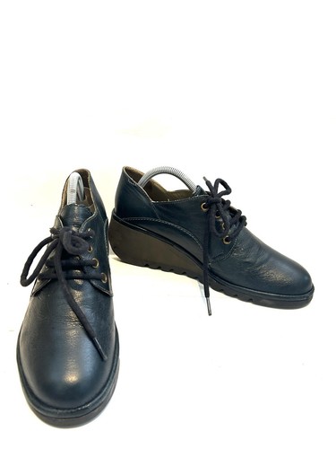Zapatos Fly London Damas Cuero Verde Cuña Con Cordones Preloved Reino Unido 8 Eur 41 - Imagen 3 de 11