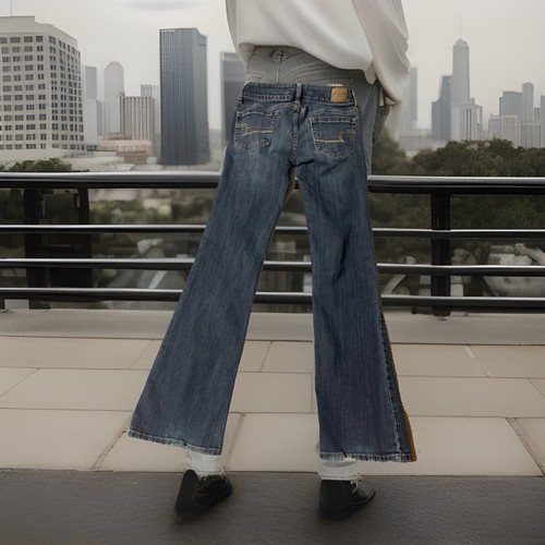 American Eagle Super Stretch Boot Cut Jeans Gr. 00 Medium Wash