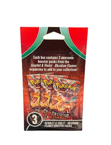 Pokemon TCG Scarlet & Violet Obsidian Flames 3 Pack Hanger Box New / Sealed - Picture 2 of 2