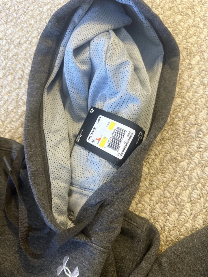 Sudadera con capucha para mujer Under Armour Hustle CARBON BREZO | BLANCO M Foto 3 de 4