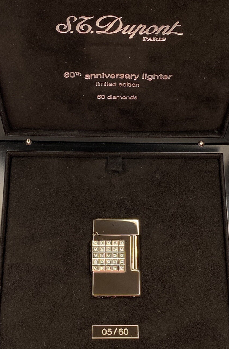 ST DUPONT 3.5CT 60 DIAMONDS LINE 2 60th Anniversary Lighter #05/50
