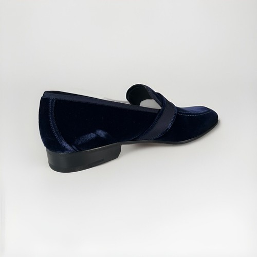 $1,000 Salvatore Ferragamo Danny 2 Blue Velvet Slip Ons Size US 9 Made in Italy - Picture 4 of 5