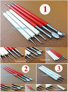 4 Kinds Leather Craft PMC Carving Modelling Splicing Embossing Spoon Stylus Tool