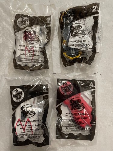McDonalds Happy Meal 2008 Speed Racer Lot - 1,2,3, 4 New In Package