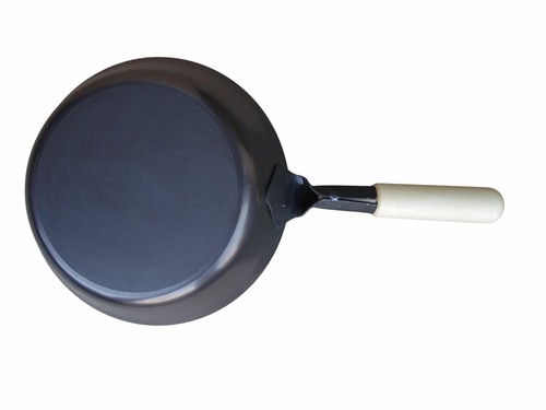 Helmensdorfer Mini Wok 24 cm Eisenpfanne gebläut tiefer Rand Griff aus Ahornholz - Bild 6 von 6