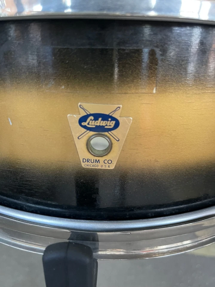 Предсерийный номер начало 60-х Ludwig 491 Pioneer Duco малый черный и золотой 5 дюймов x 14 дюймов - Изображение 2 из 4