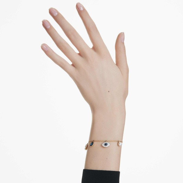 Alternate view of Swarovski Symbolica Bracelet Crystal Pearl, Clover, Evil Eye Horseshoe, Blue