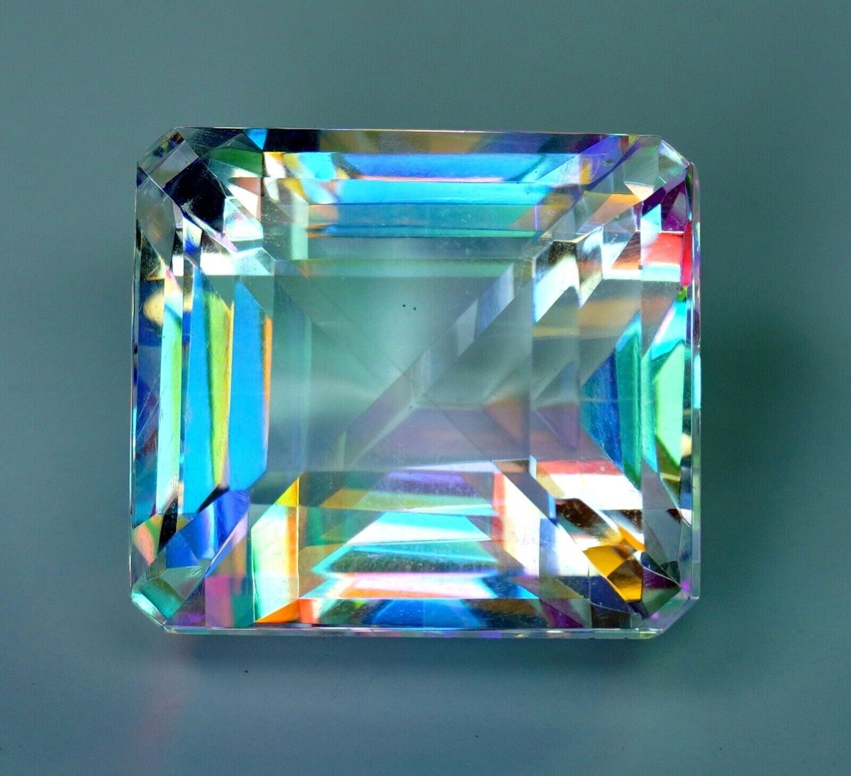 65 CT+ Natural Mystic Topaz Rainbow Color Emerald Cut