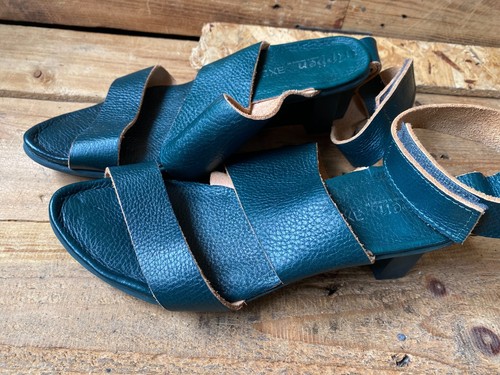 Sandali Trippen itten in pelle blu taglia 37 US 6,5 - Foto 4 di 12